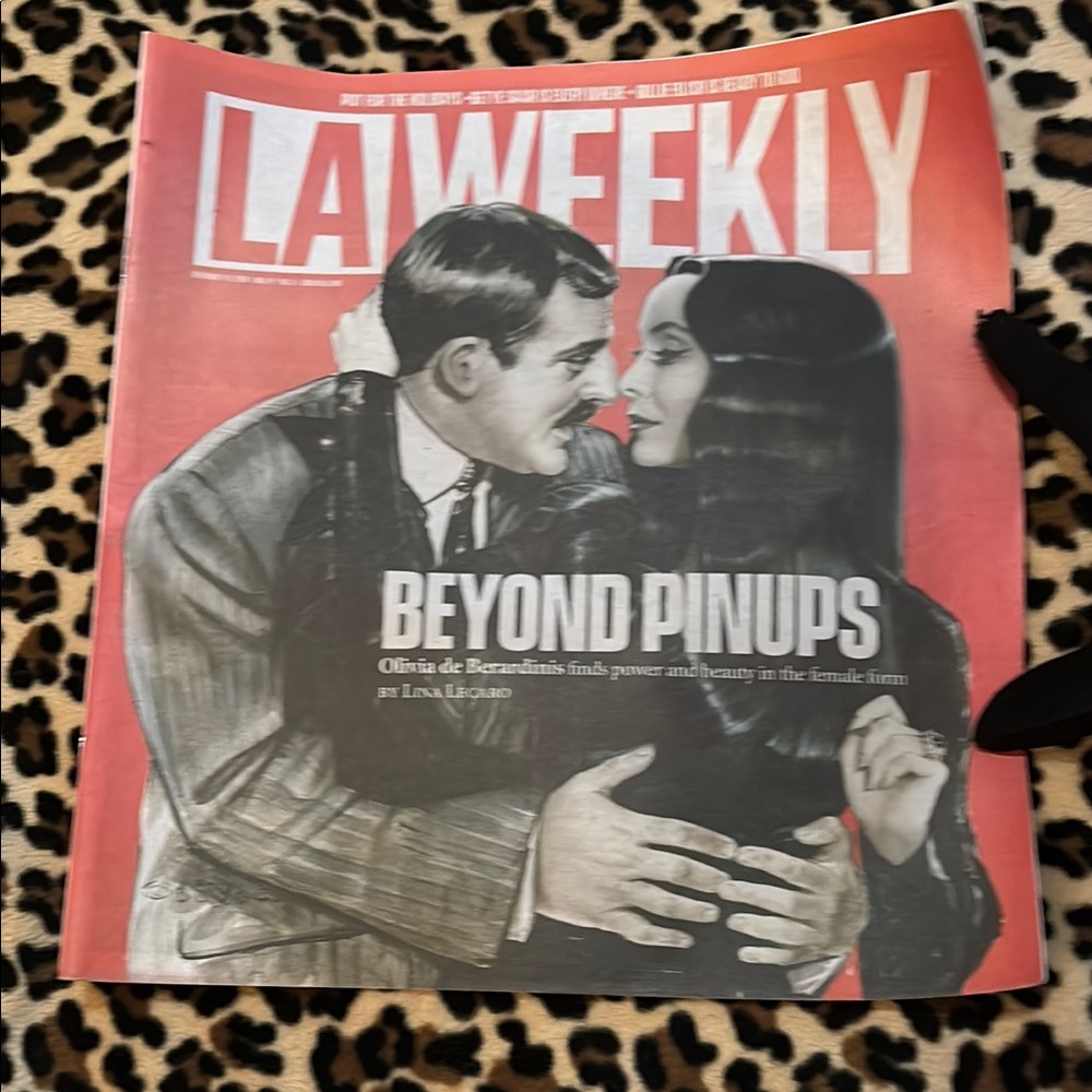 2018 LA WEEKLY Love Pinup ❤️ Goth Morticia Gomez Addams TV Olivia de Berardinis